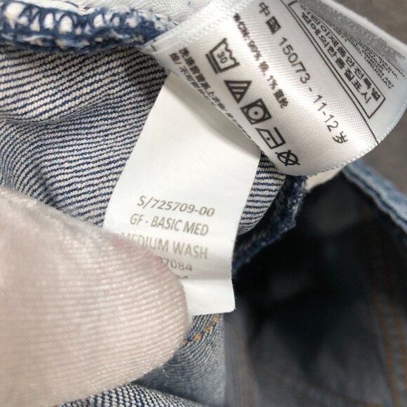 Gap Girls Size 12 Plus Girlfriend Jeans Distressed Medium Wash Blue Stretch - Picture 11 of 11
